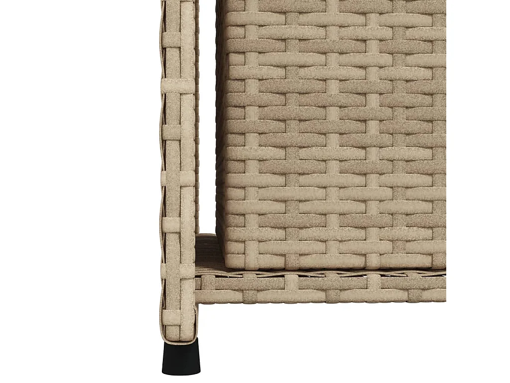 Mobiletto portaoggetti da giardino beige 50x55x115cm in resina intrecciata