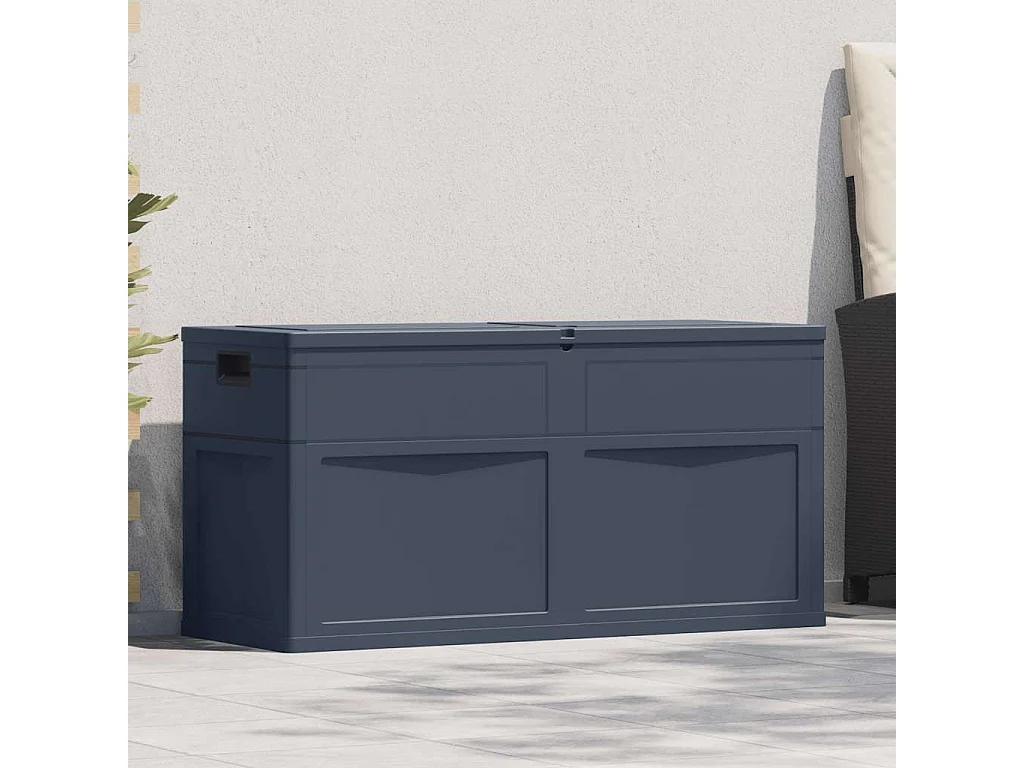 Caja de almacenamiento para jardín 320 L Negra