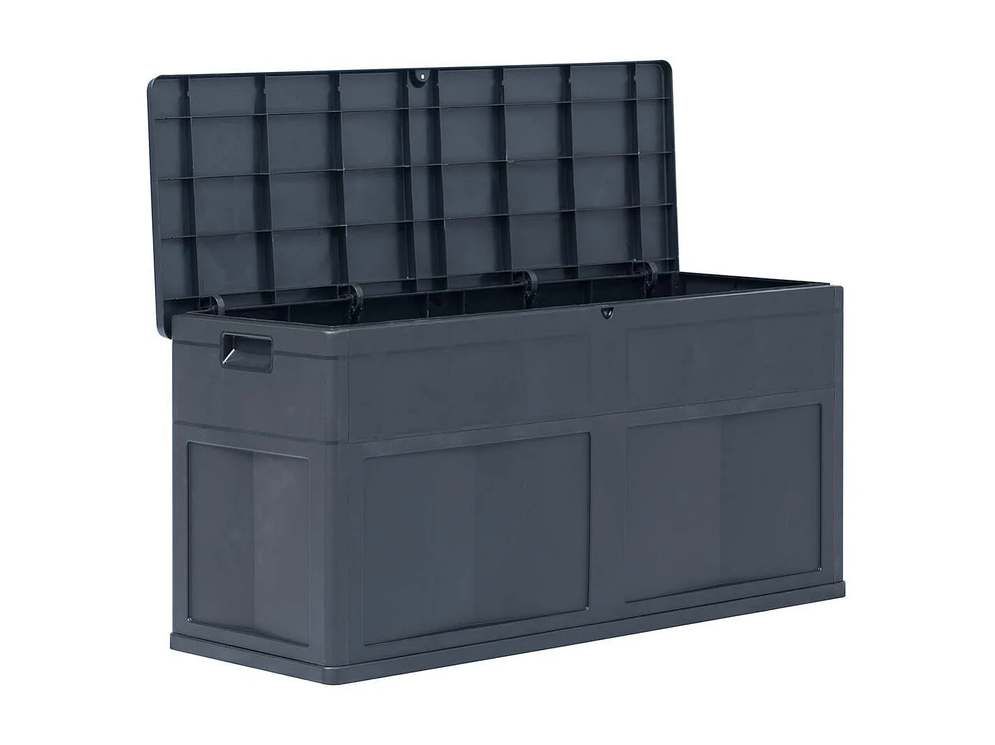 Caja de almacenamiento para jardín 320 L Negra