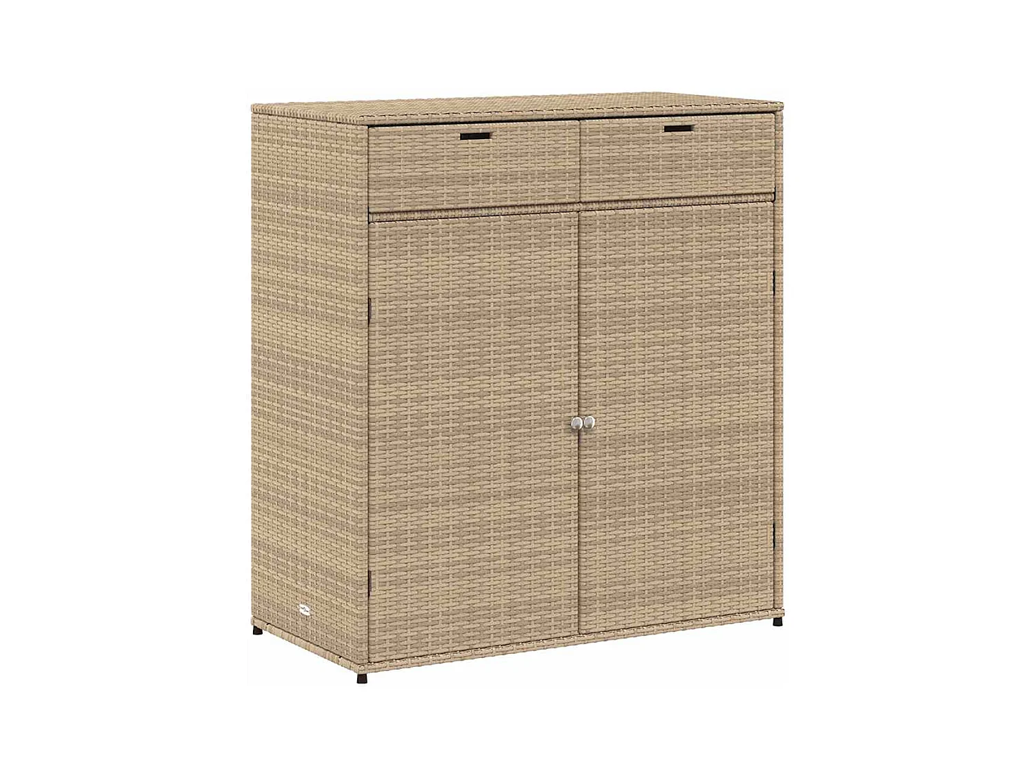 Mueble de jardín beige 105x55x113 cm resina trenzada