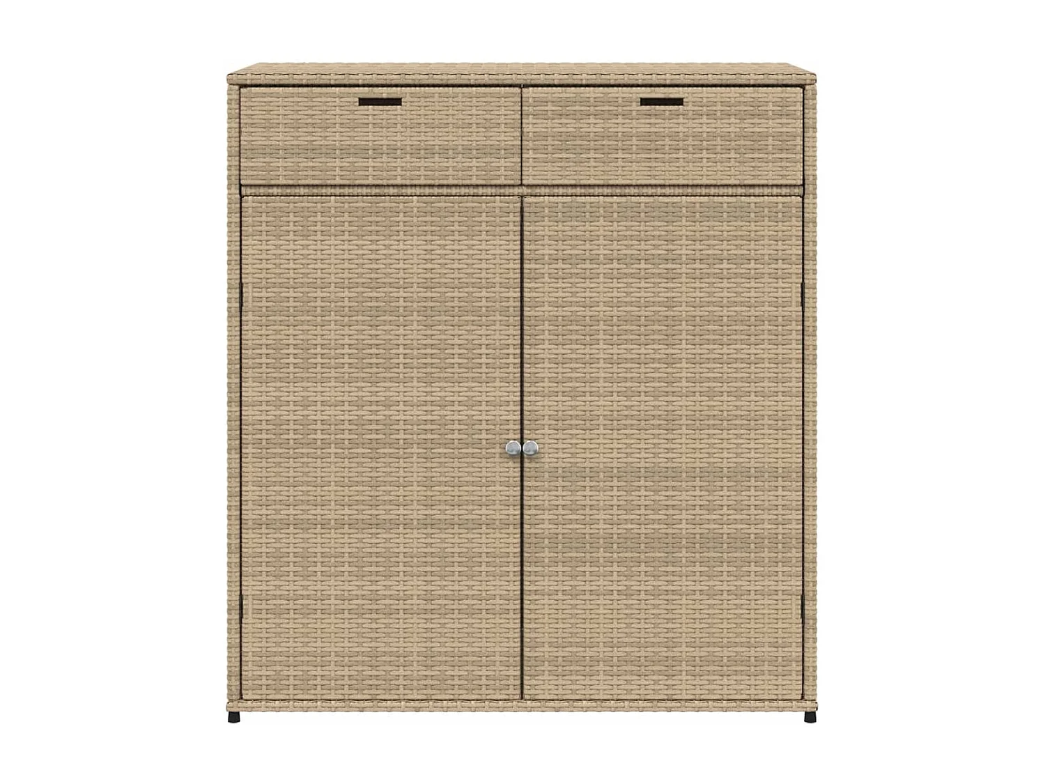 Mueble de jardín beige 105x55x113 cm resina trenzada