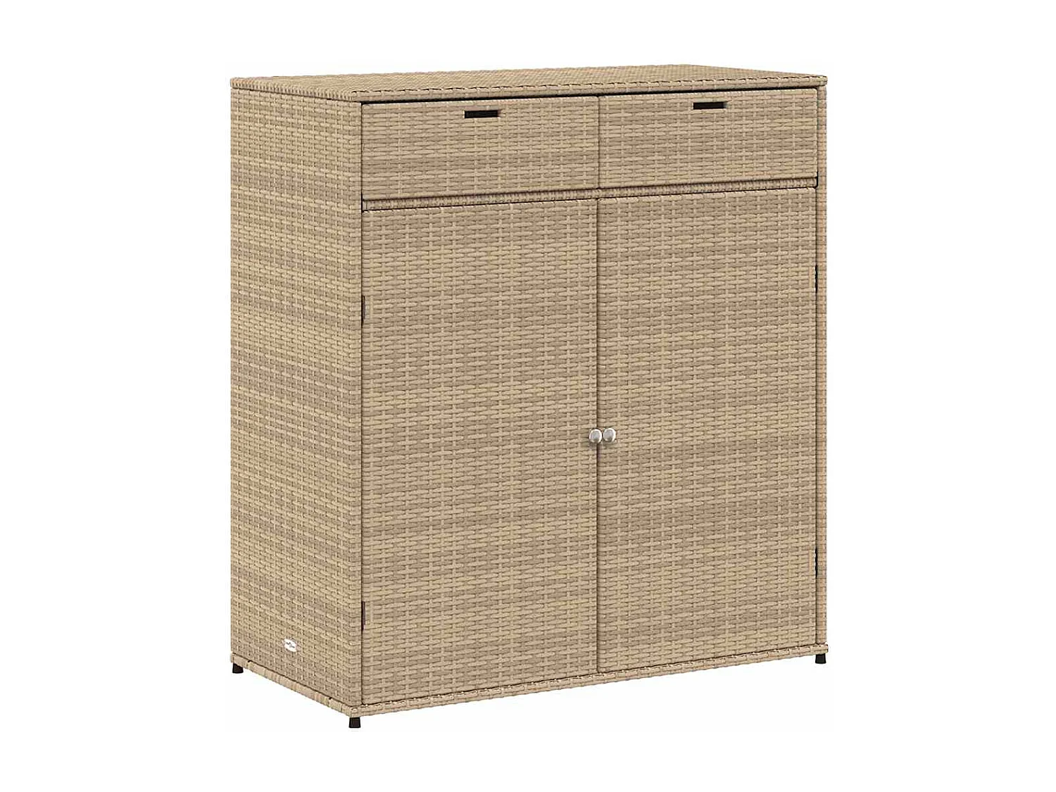 Mueble de jardín beige 105x55x113 cm resina trenzada