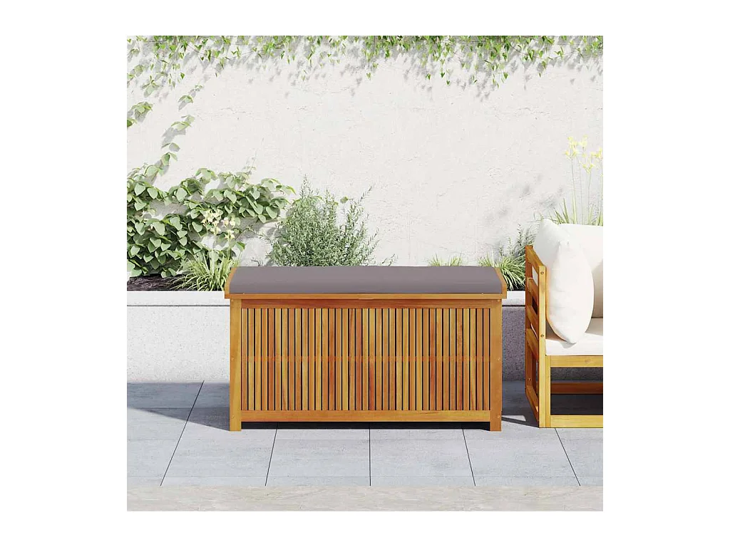 Boîte à coussins d'extérieur 113x50x60,5cm bois massif d'acacia