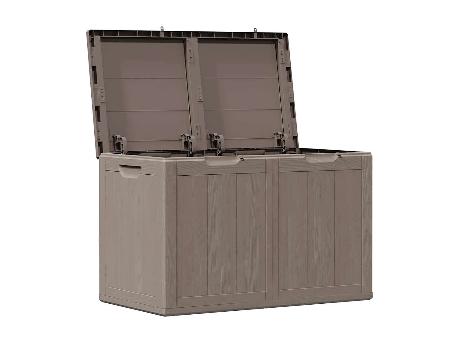 Caja de almacenamiento de jardín 180 L Marrón PP aspecto madera