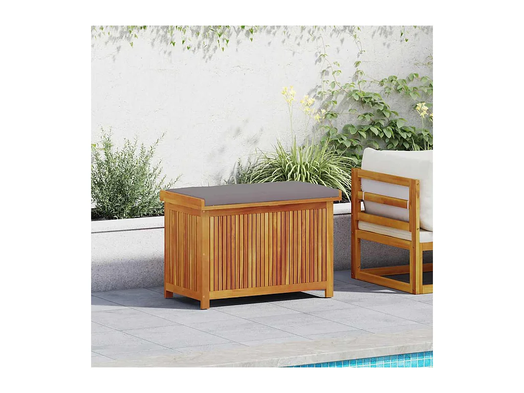 Boîte à coussins d'extérieur 90x50x60,5 cm bois massif d'acacia