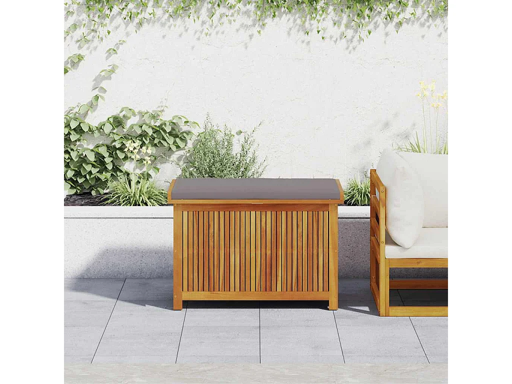 Boîte à coussins d'extérieur 90x50x60,5 cm bois massif d'acacia
