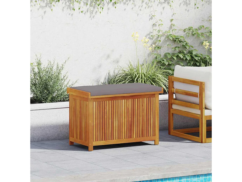 Boîte à coussins d'extérieur 90x50x60,5 cm bois massif d'acacia
