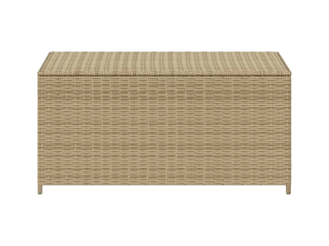 Boîte de rangement de jardin mélange beige 190L résine tressée