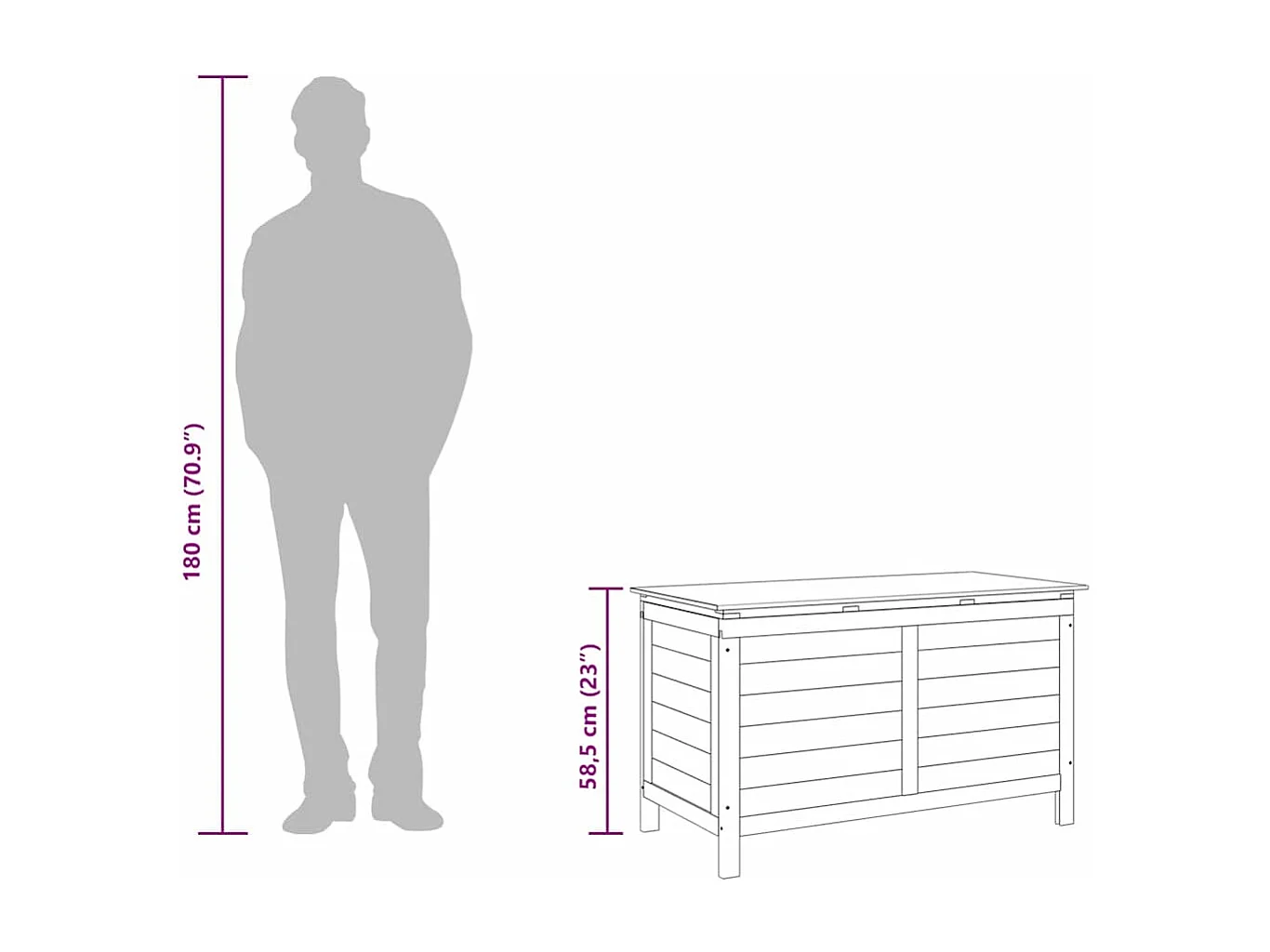 Tuinopbergbox 99x49,5x58,5 cm massief dennenhout