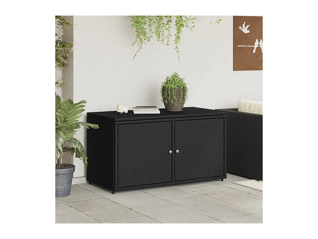 Zwarte tuinkast 110x55x60,5 cm geweven hars