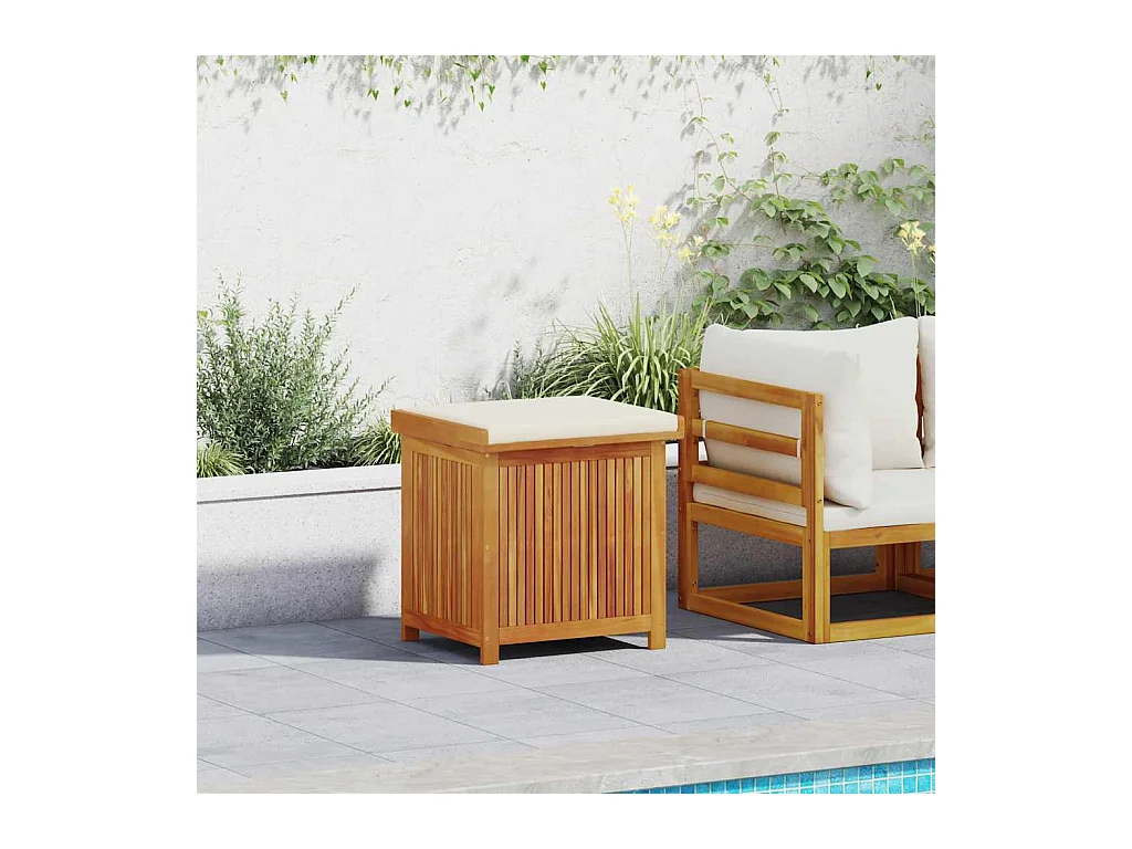Contenitore per cuscini da esterno 60x50x61 cm in legno massello di acacia