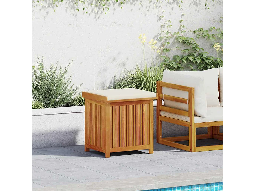 Boîte à coussins d'extérieur 60x50x61 cm bois massif d'acacia