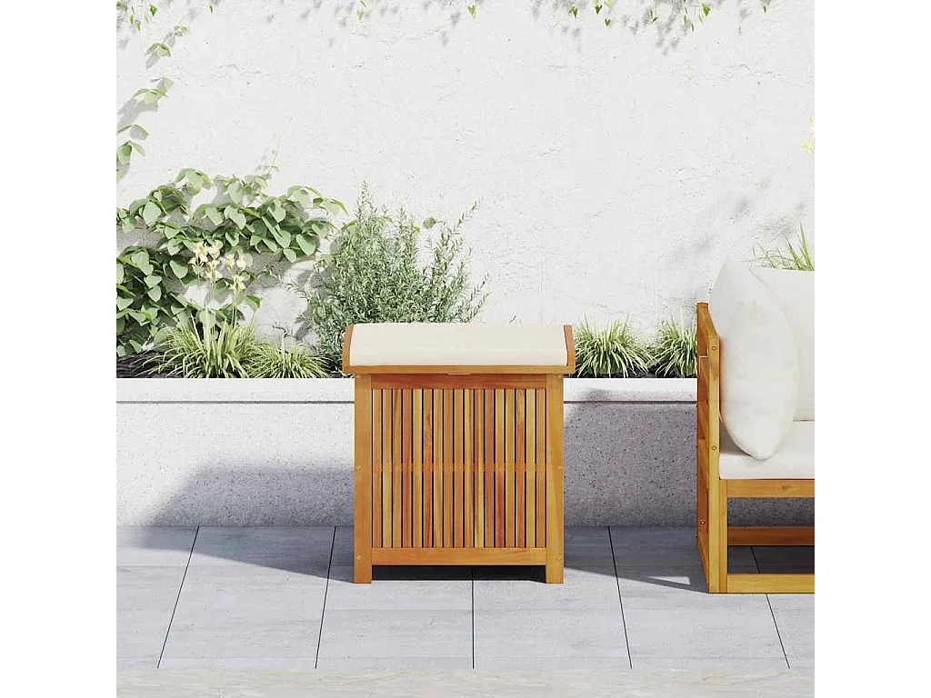 Boîte à coussins d'extérieur 60x50x61 cm bois massif d'acacia