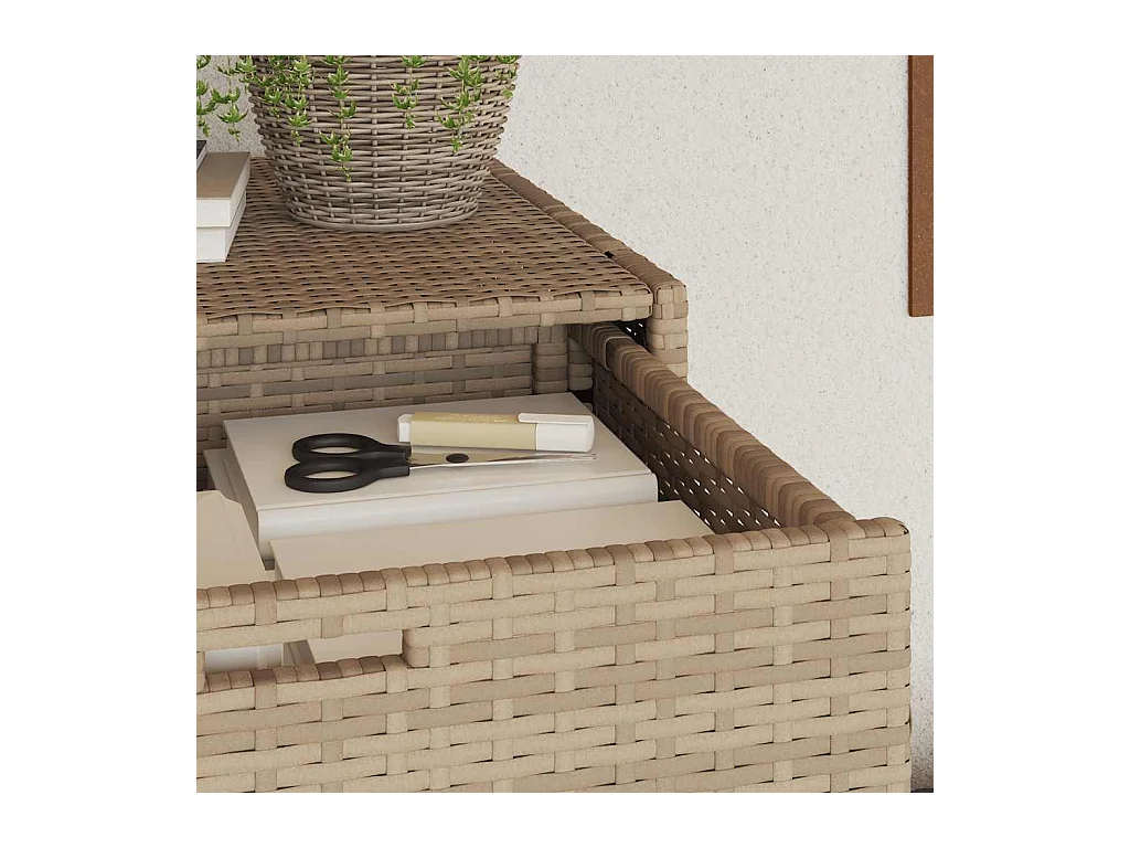 Beige tuinkast 55x55x111cm geweven hars