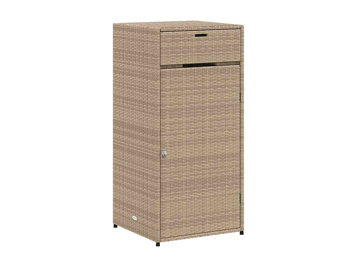 Mueble de jardín beige de resina tejida, 55x55x111 cm