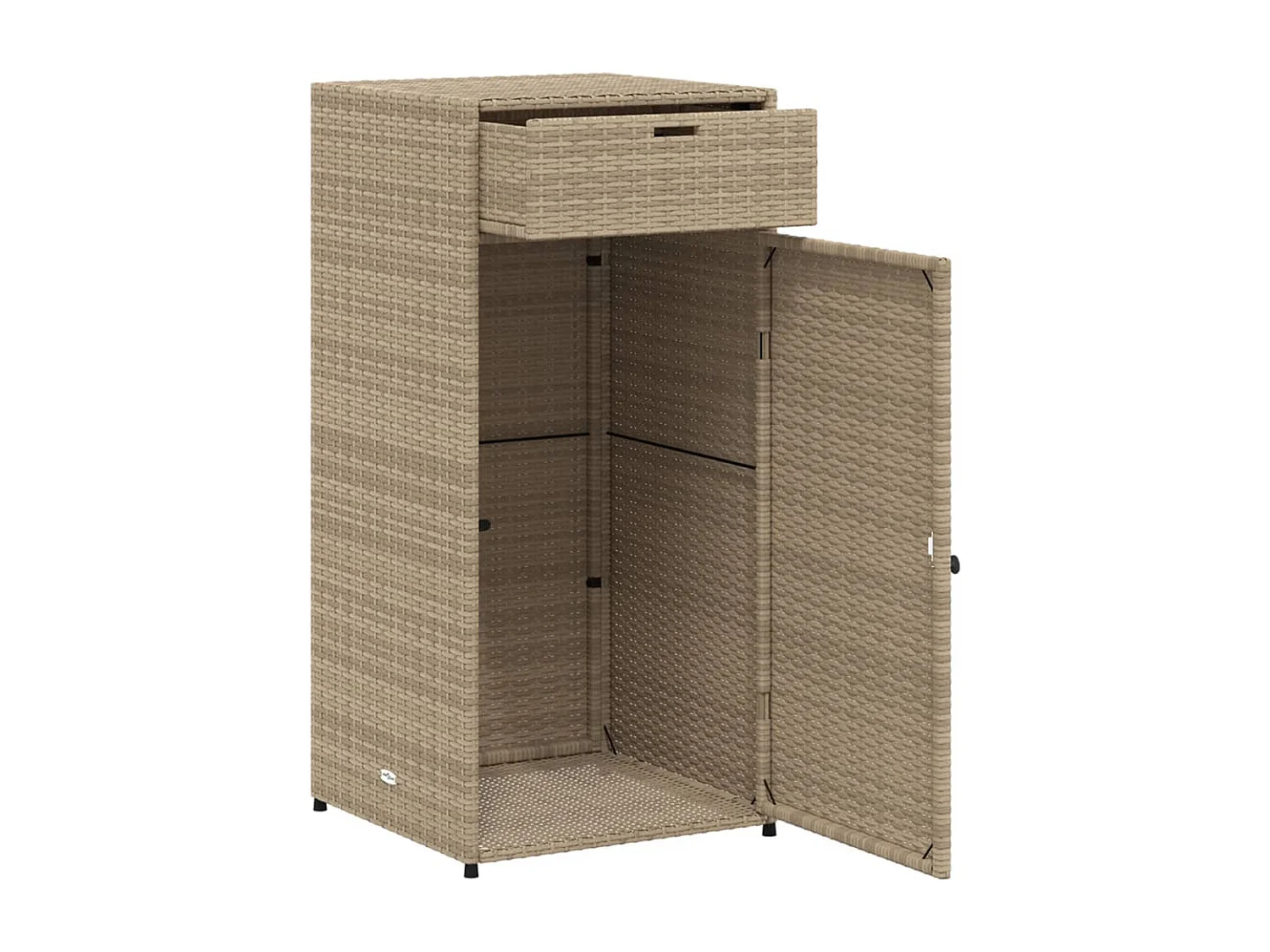 Mueble de jardín beige de resina tejida, 55x55x111 cm