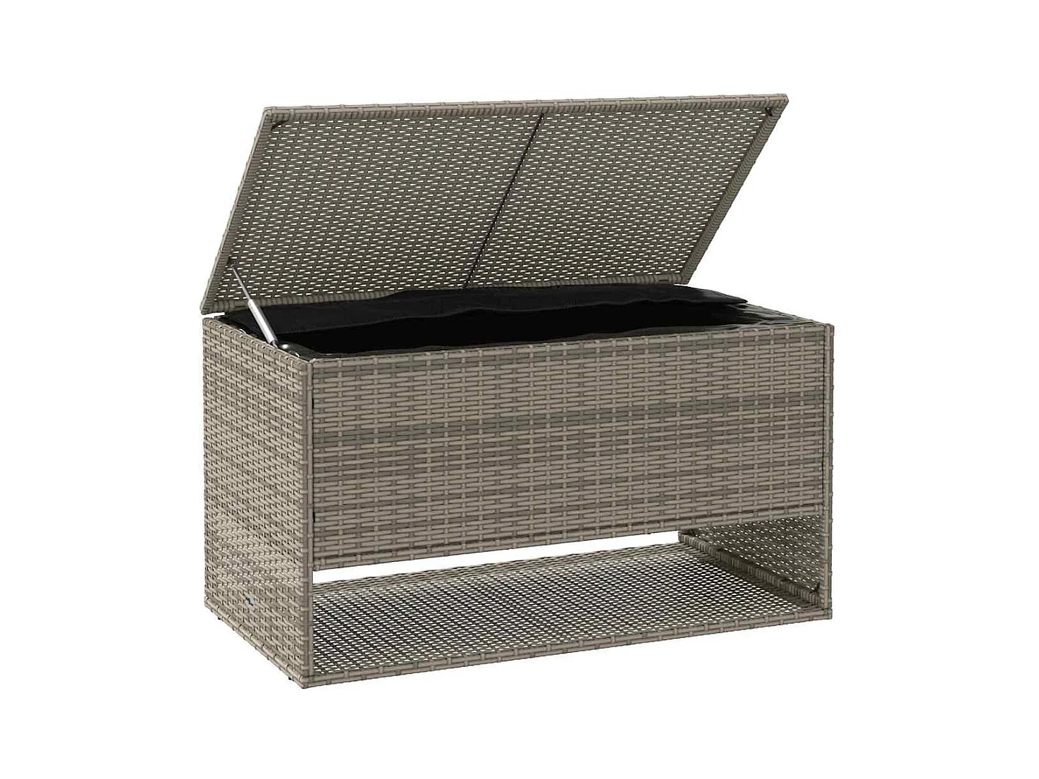 Coffre à coussins d'extérieur gris 100x55x55,5cm résine tressée