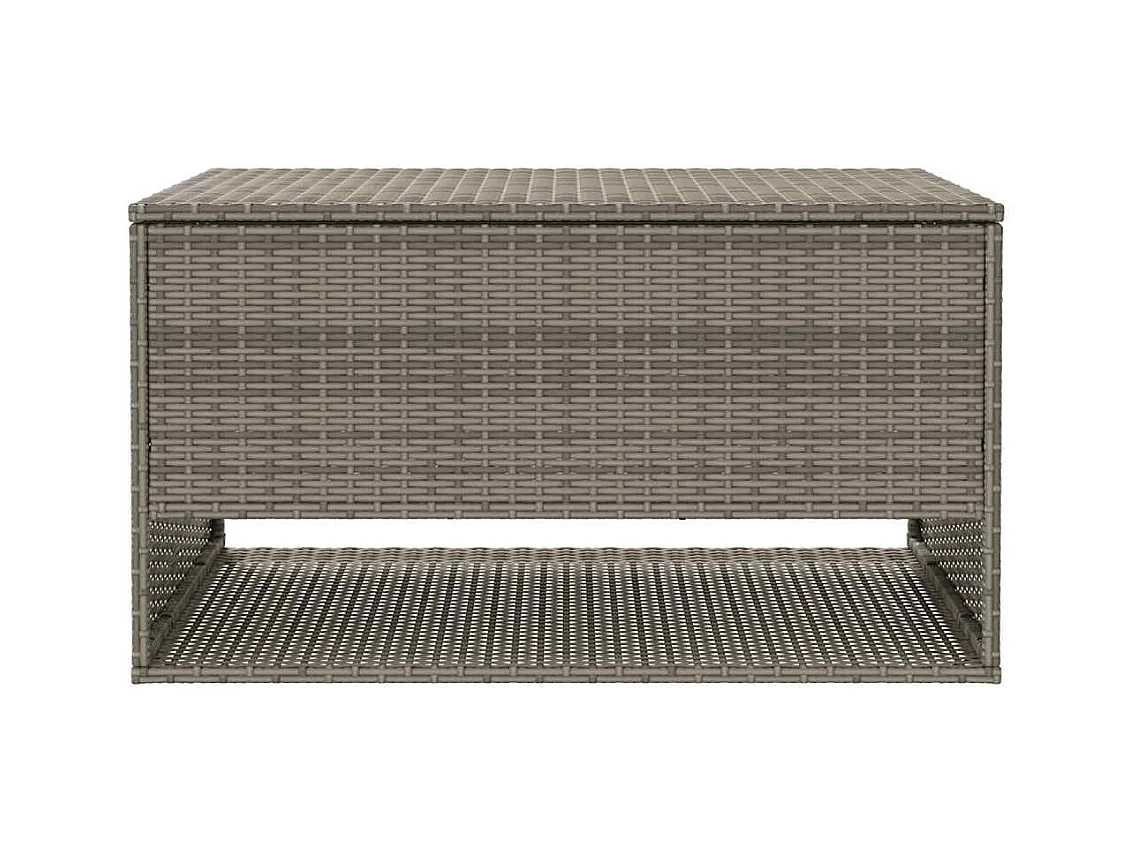 Coffre à coussins d'extérieur gris 100x55x55,5cm résine tressée