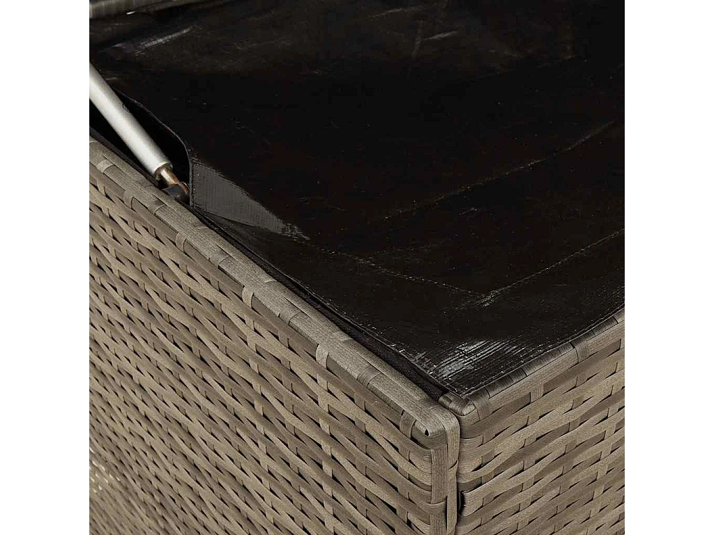 Coffre à coussins d'extérieur gris 100x55x55,5cm résine tressée