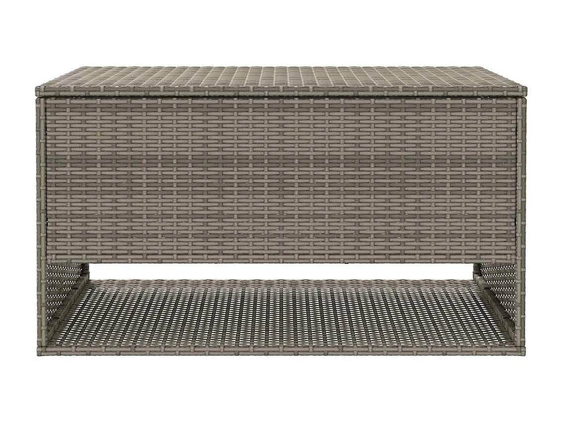 Coffre à coussins d'extérieur gris 100x55x55,5cm résine tressée