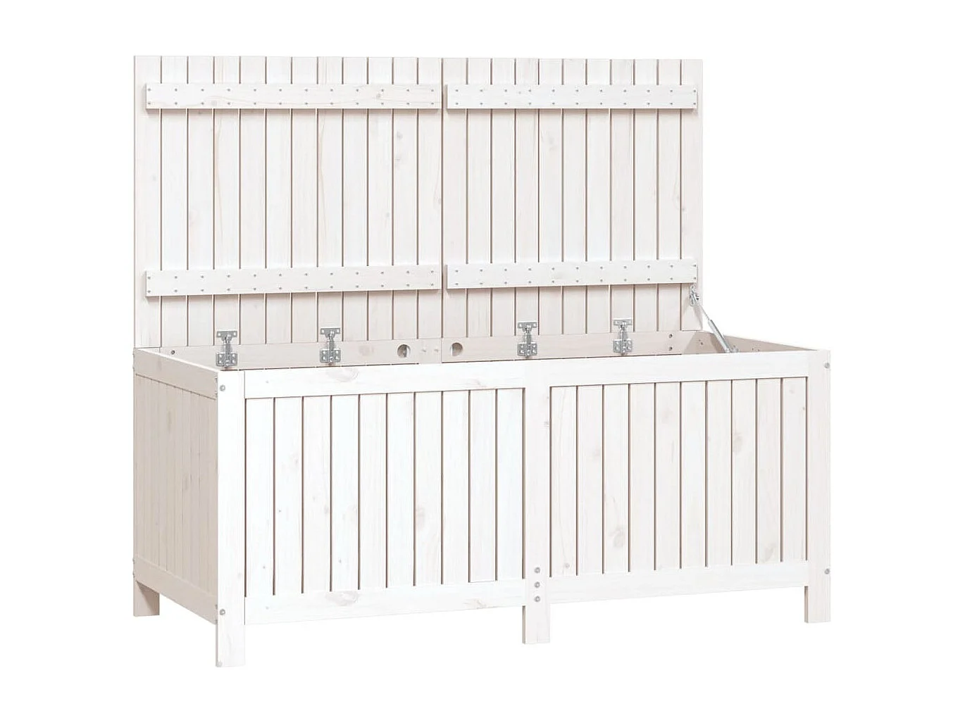 Arcón de jardín Blanco 147x68x64 cm Madera de pino