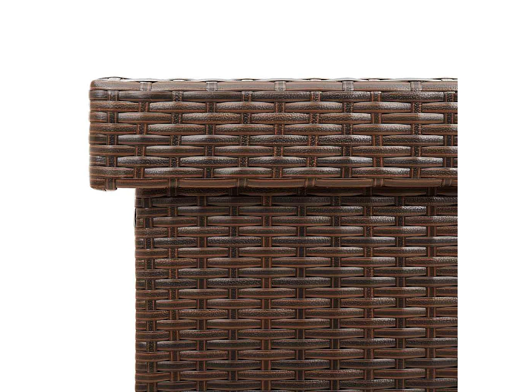 Boîte de rangement de jardin et roues marron résine tressée