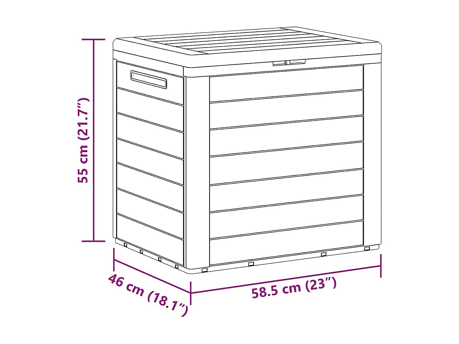 Caja de almacenamiento de jardín Marrón 58,5x46x55 cm Polipropileno
