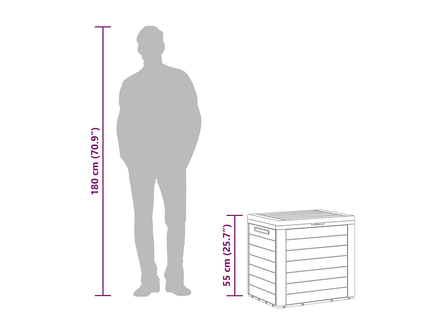 Caja de almacenamiento de jardín Marrón 58,5x46x55 cm Polipropileno