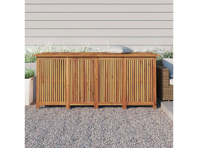Caja de almacenamiento de jardín 175x80x75 cm madera maciza de acacia