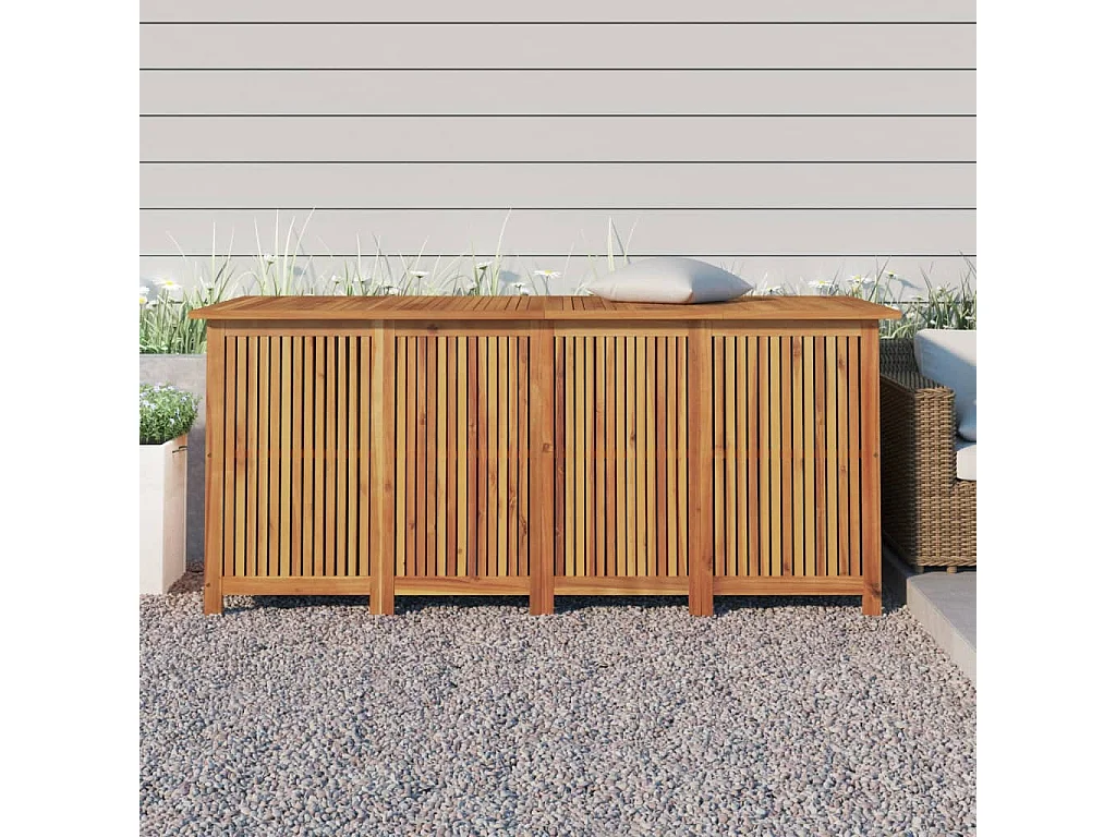 Boîte de rangement de jardin 175x80x75 cm bois massif d'acacia