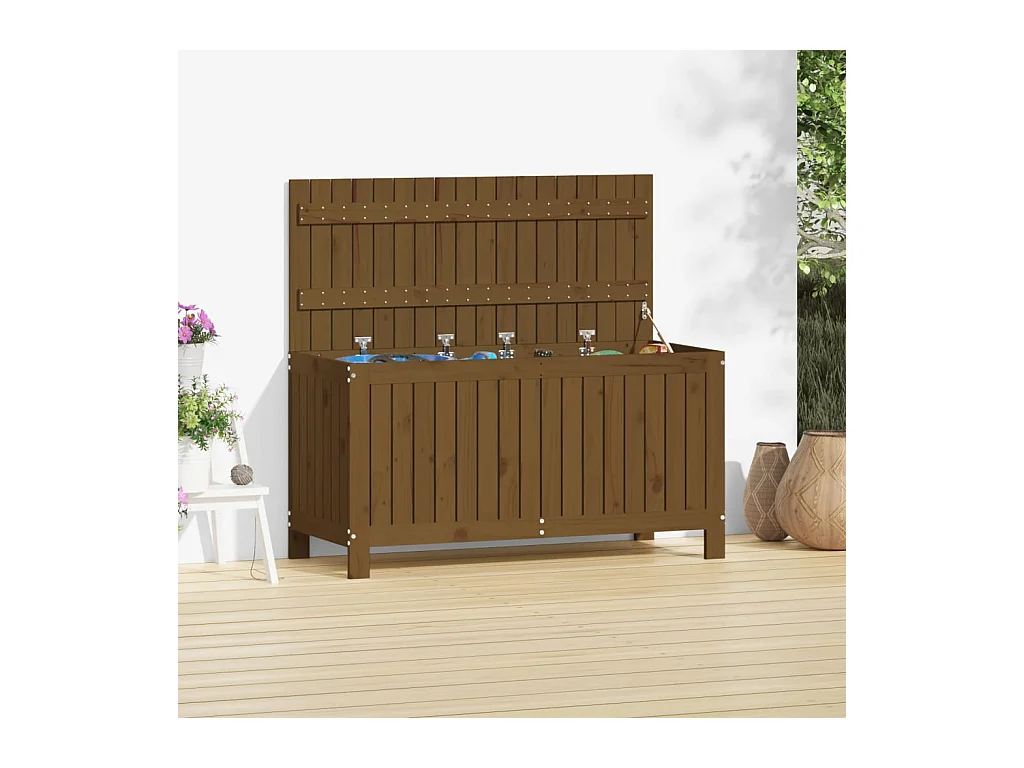 Honingbruine tuinopbergbox 115x49x60 cm grenenhout