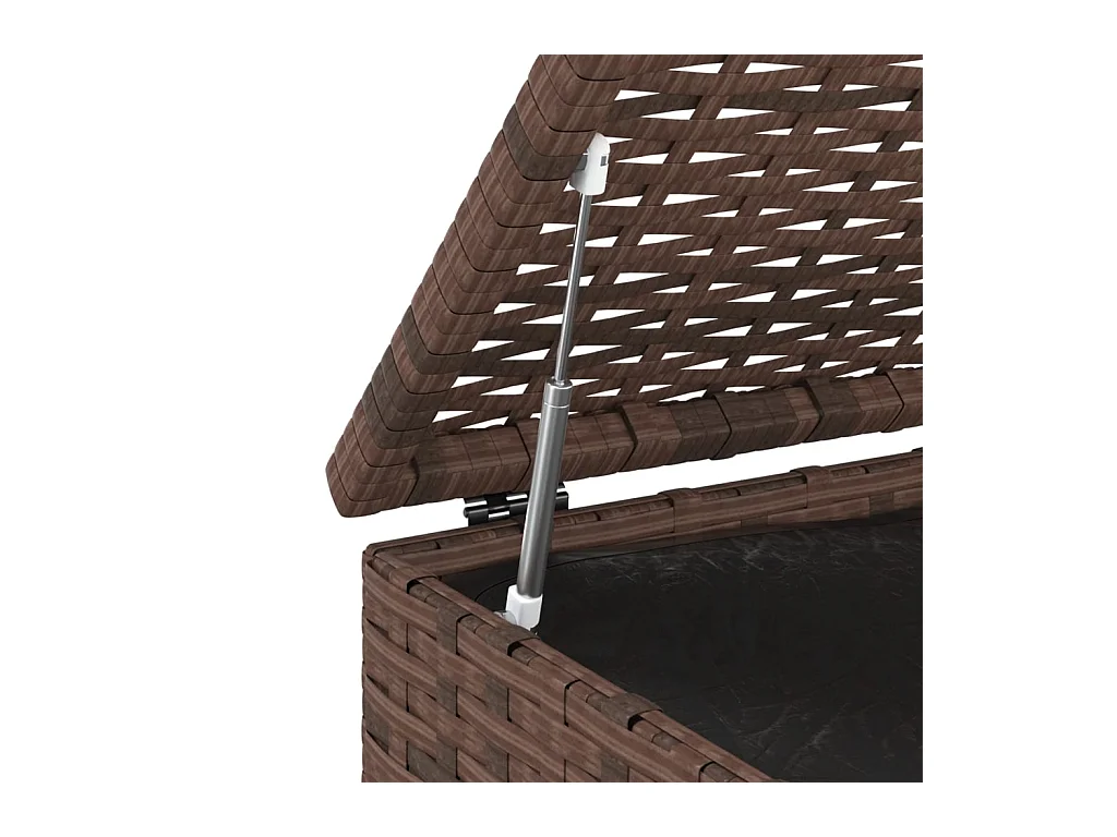 Caja de cojines para jardín de resina tejida 100x49x103,5cm Marrón