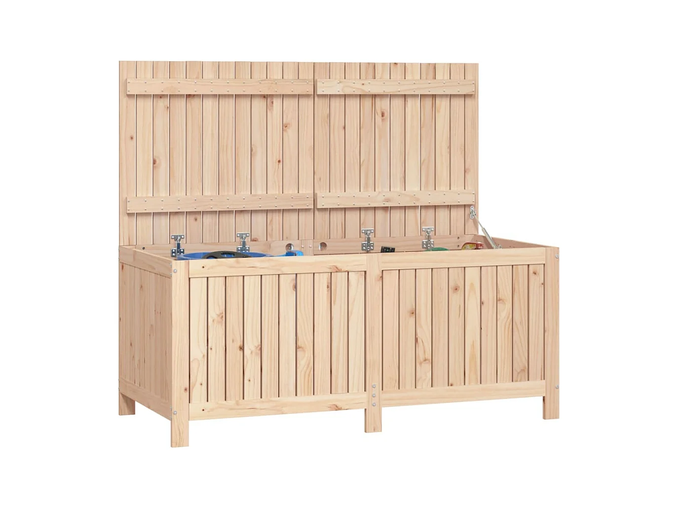 Arcón de jardín 147x68x64 cm Madera maciza de pino