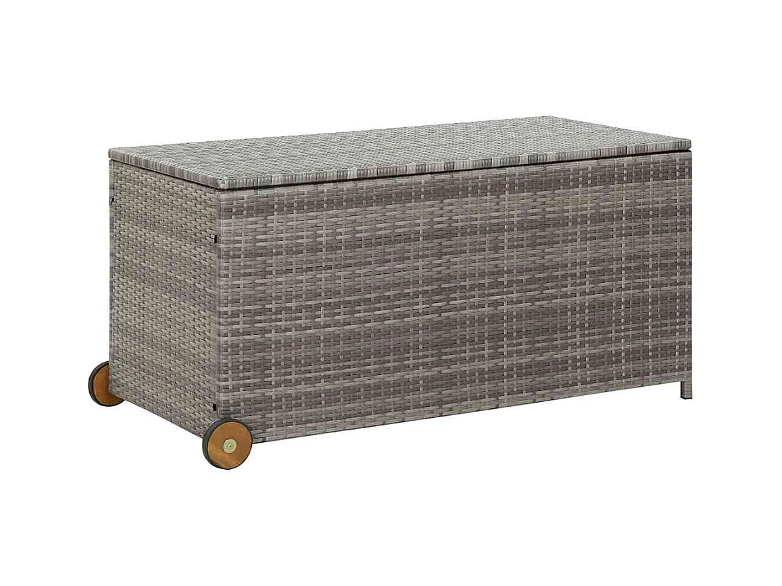 Lichtgrijze tuinopbergbox 120x65x61 cm rotan