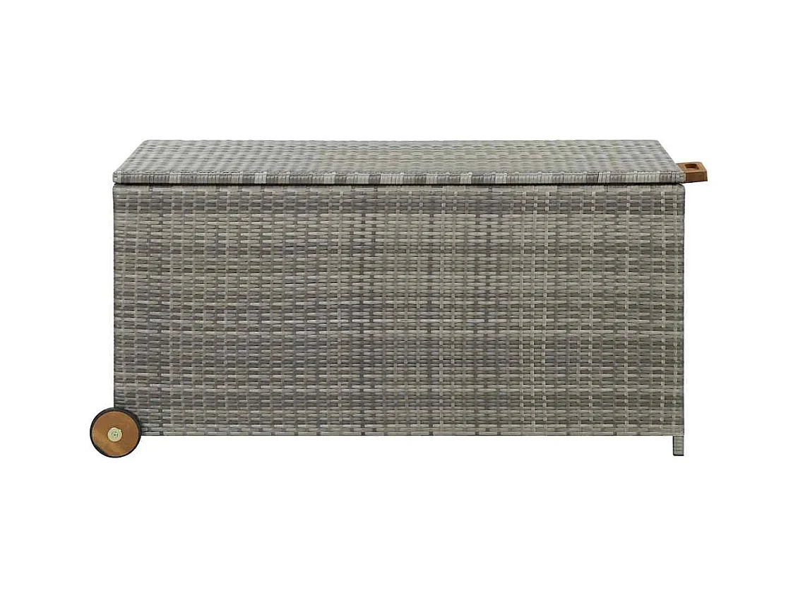 Lichtgrijze tuinopbergbox 120x65x61 cm rotan
