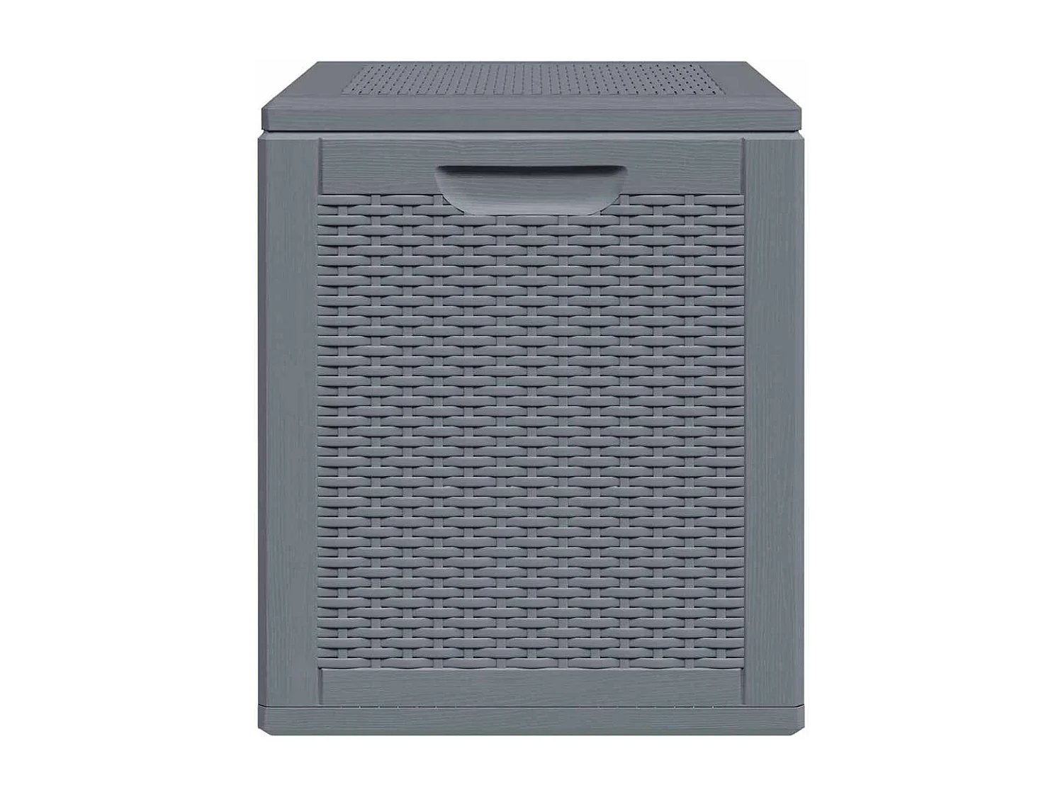 Caja de almacenamiento para jardín de ratán PP gris de 90 L