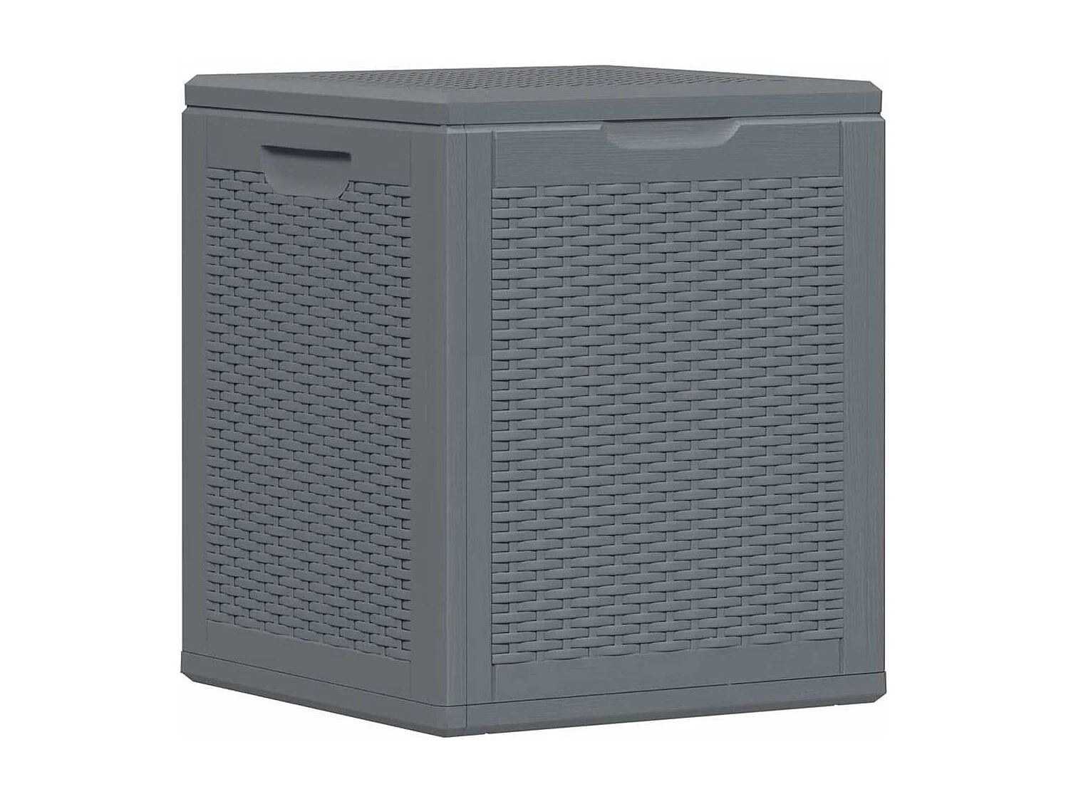 Caja de almacenamiento para jardín de ratán PP gris de 90 L