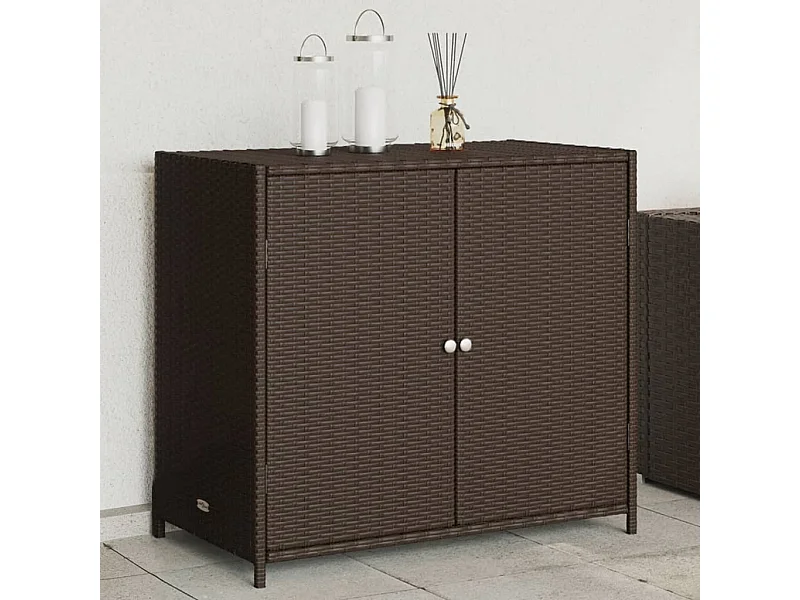 Bruine tuinkast 83x45x76cm geweven hars