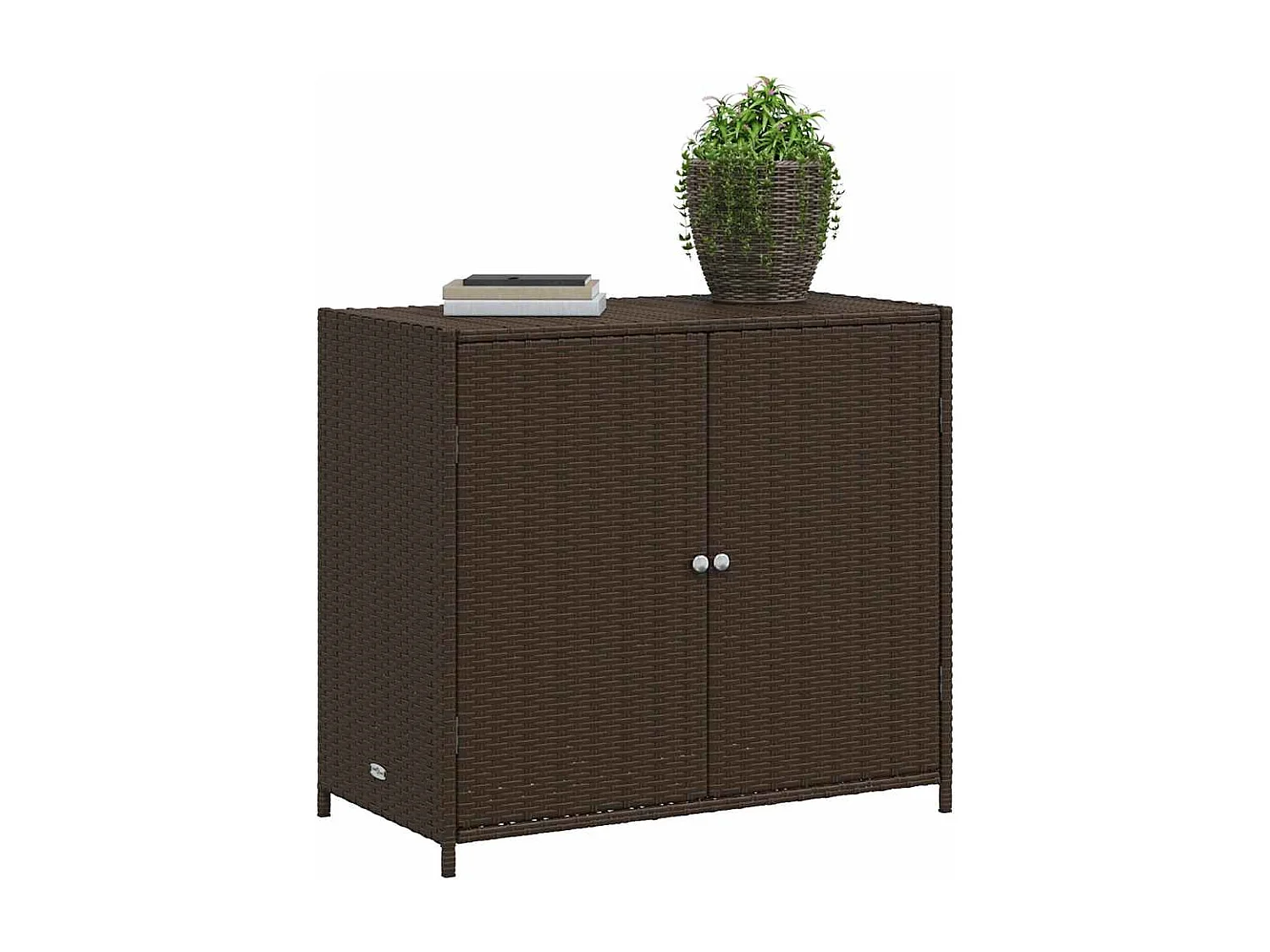 Armario de jardín marrón 83x45x76cm resina tejida