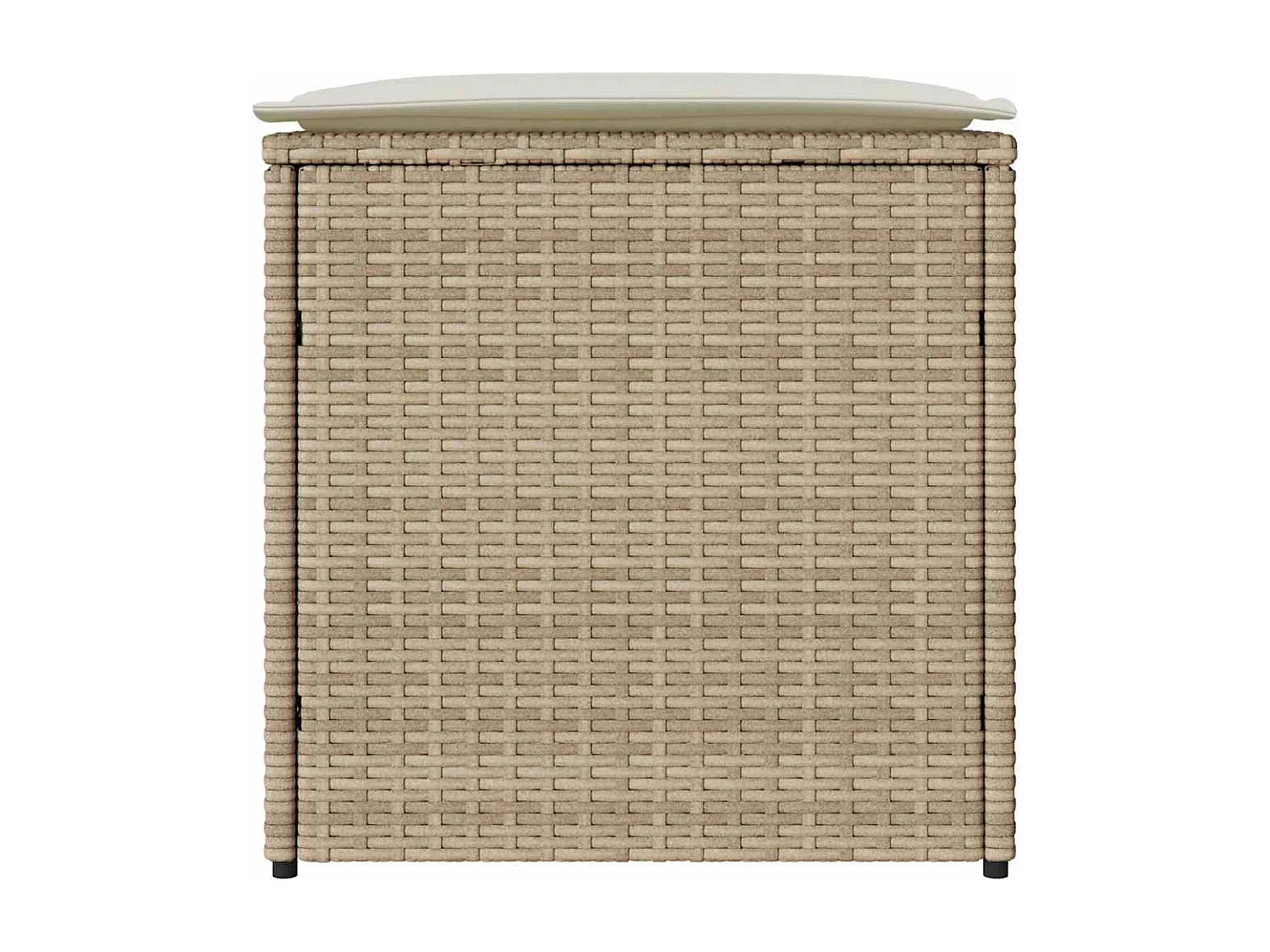 Boîte de Rangement Beige et crème Effet rotin, coussin en polyester