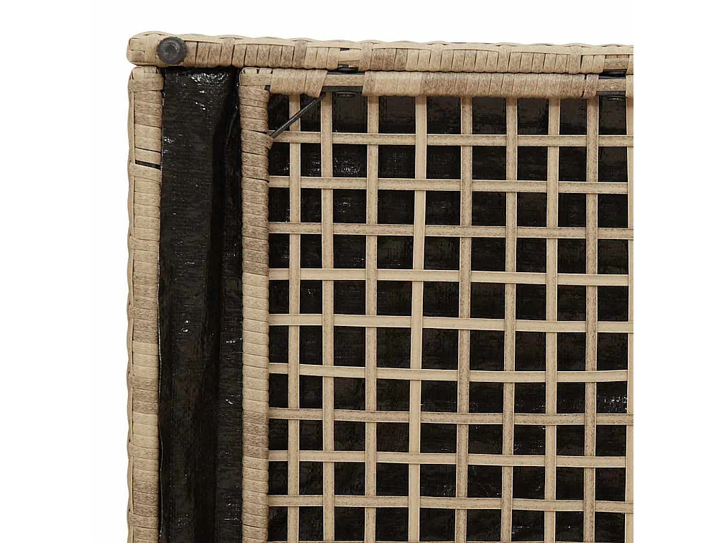 Boîte de Rangement Beige et crème Effet rotin, coussin en polyester