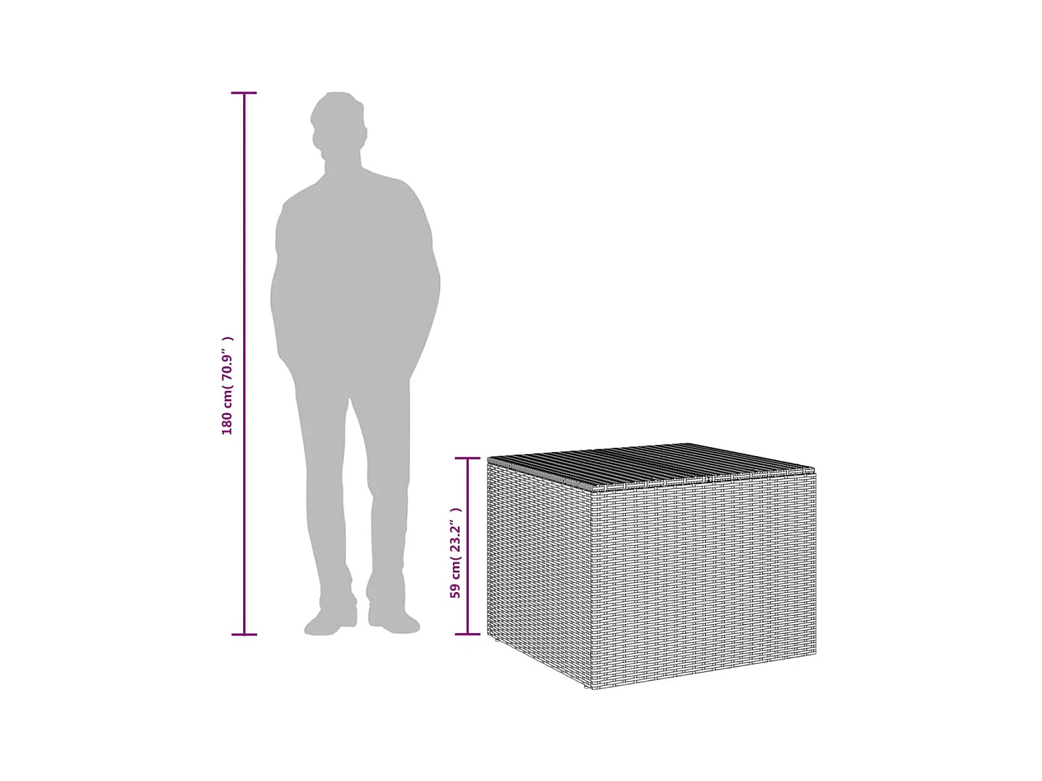 Bruine tuinopbergbox 291L geweven hars