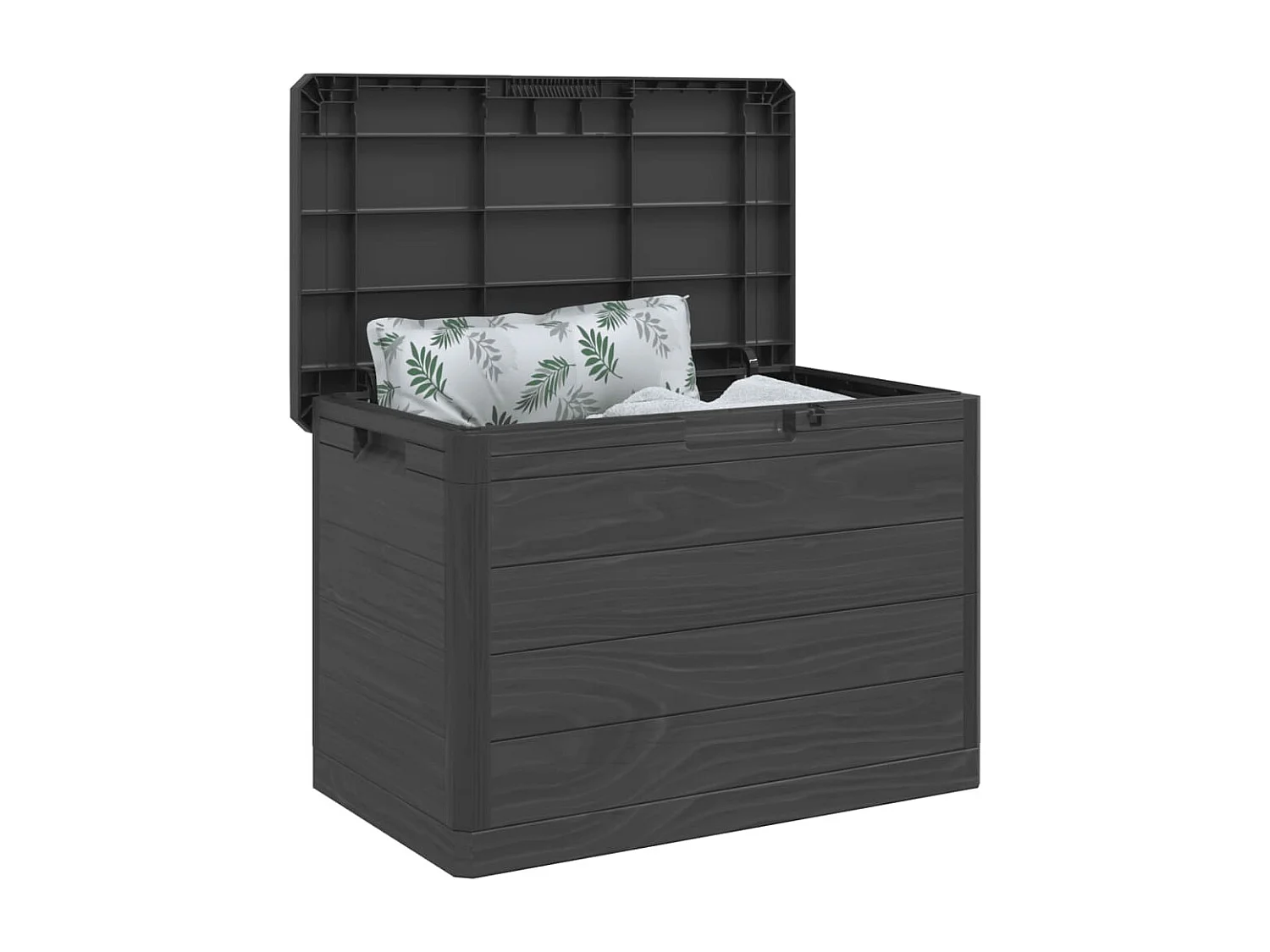 Caja de cojines para exterior antracita 77,5x44,5x53 cm PP