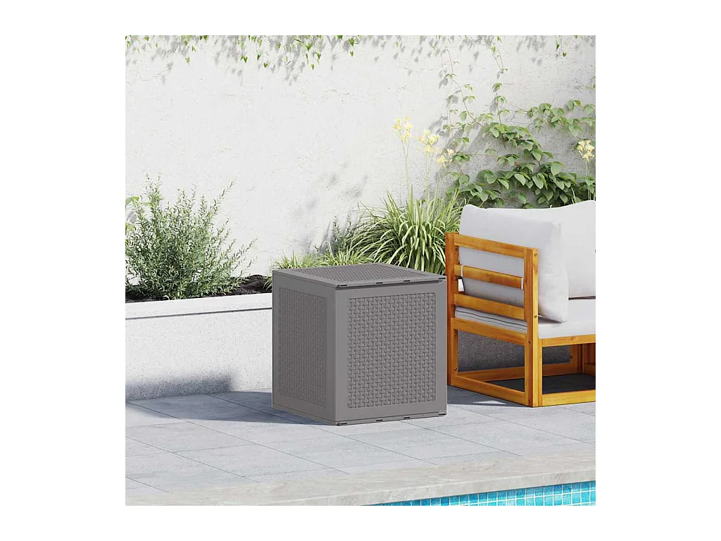 Boîte de rangement de jardin Gris clair 55x53x57 cm PP