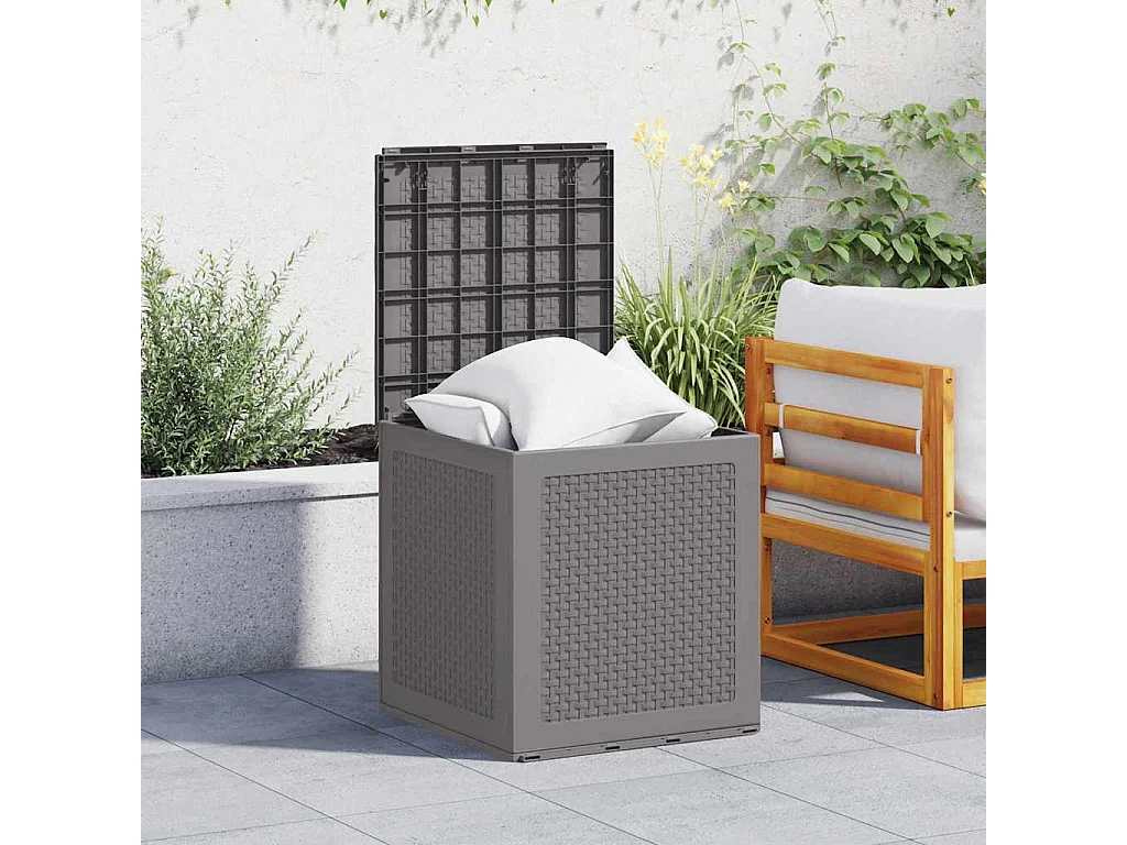 Boîte de rangement de jardin Gris clair 55x53x57 cm PP
