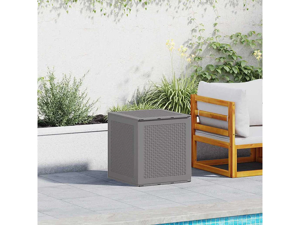 Boîte de rangement de jardin Gris clair 55x53x57 cm PP
