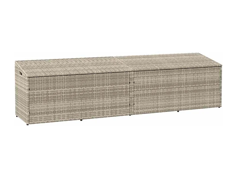 Lichtgrijze tuinopbergbox 220x50x58 cm rotan