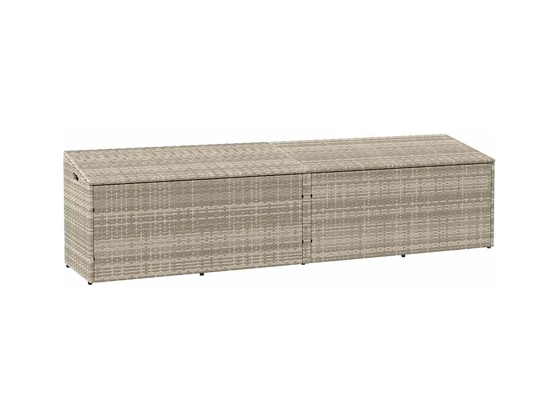 Boîte de rangement de jardin gris clair 220x50x58 cm rotin