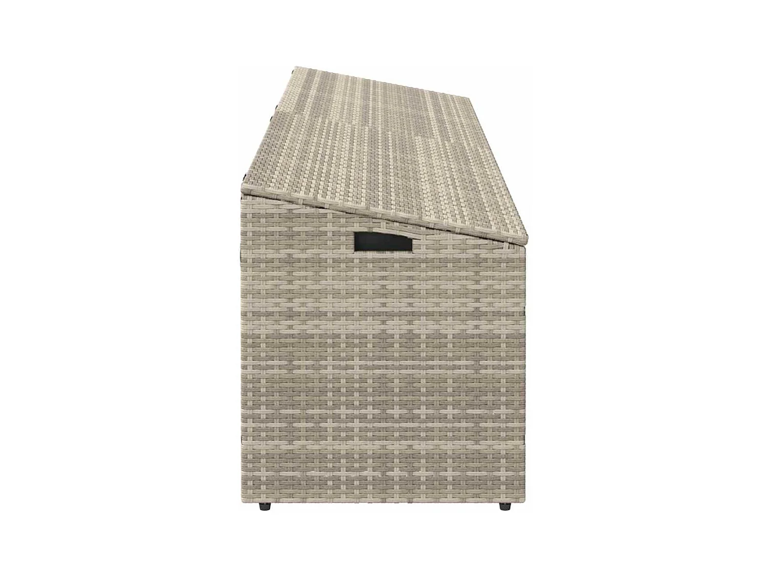 Boîte de rangement de jardin gris clair 220x50x58 cm rotin