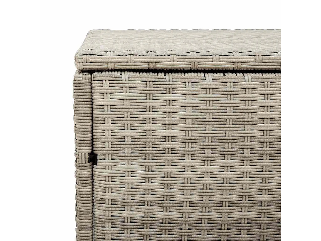Boîte de rangement de jardin gris clair 220x50x58 cm rotin